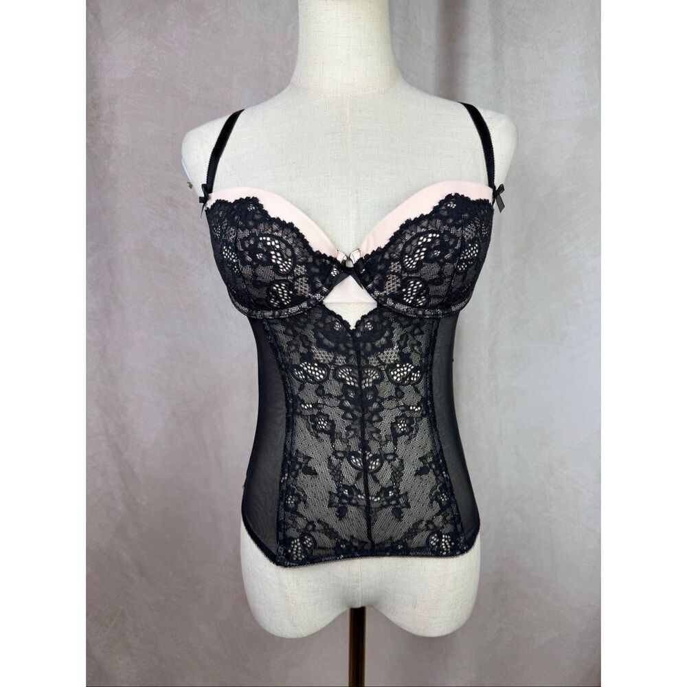 Victoria’s Secret Black Lace Corset Top 34C